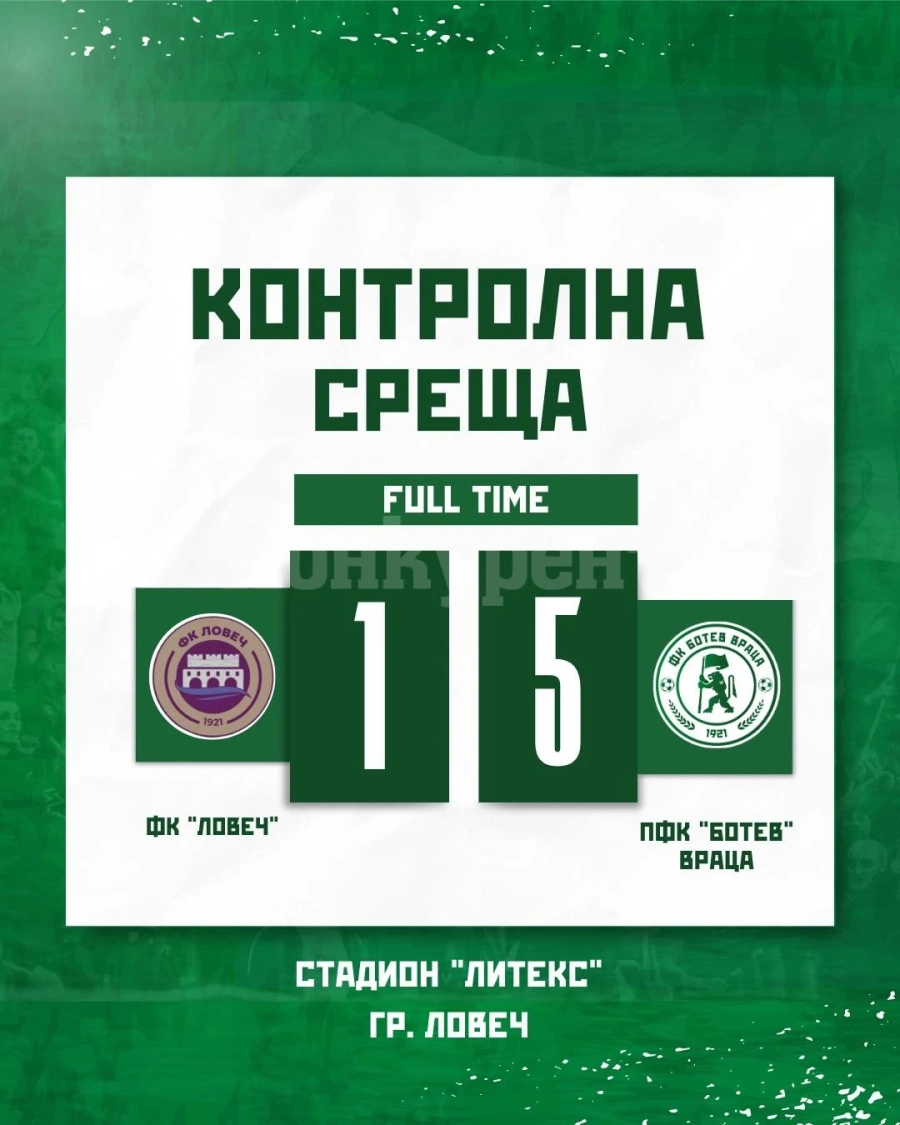 Ботев (Враца) отнесе ФК Ловеч в контрола