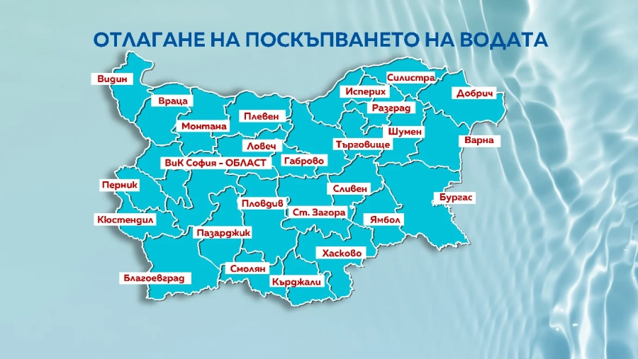 МРРБ реши - водата няма да поскъпва от 1 януари