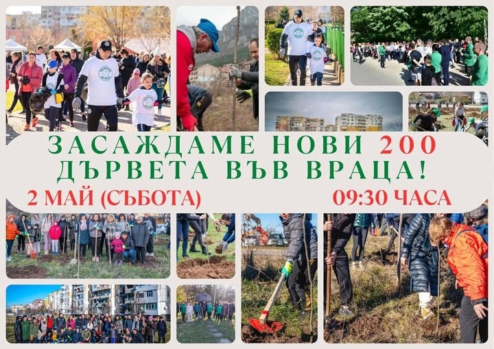 Засаждаме 200 нови дървета във Враца