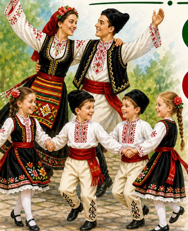 Канят малки и големи на хоро в Челопек