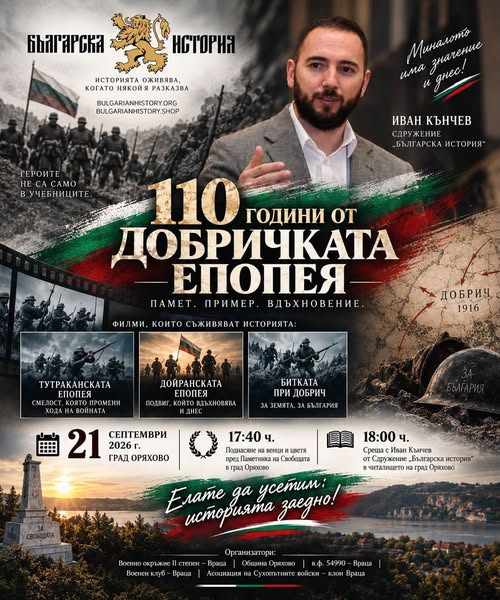 Оряхово отдава почит на героите от Добричката епопея с историческа среща и филми : Konkurent.bg