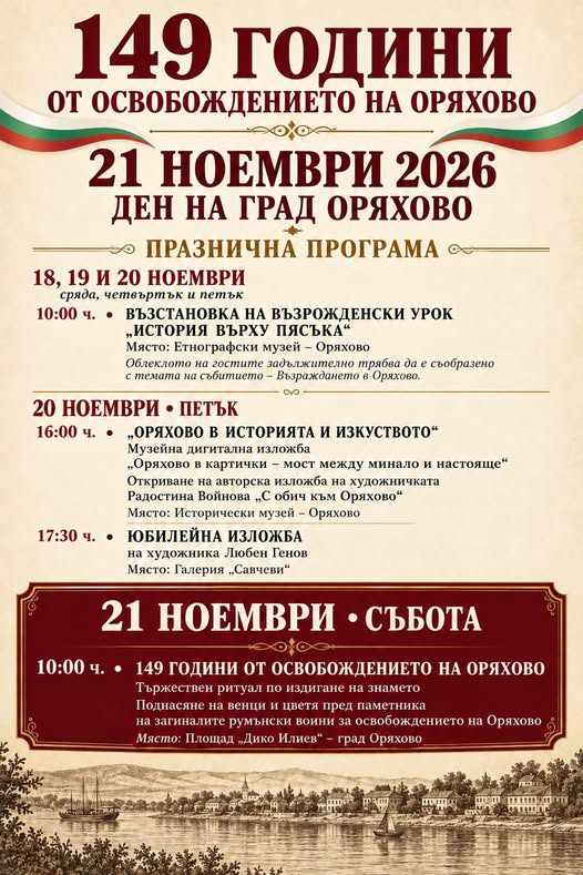 Оряхово празнува 149 години от Освобождението си с изложби, възстановка и тържествен ритуал : Konkurent.bg