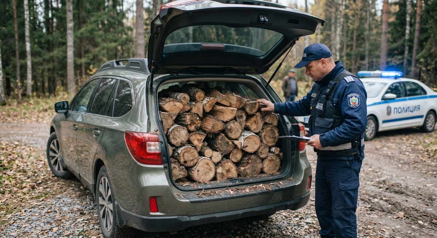 Горски и полицаи сгащиха бракониер, натоварил половин кубик незаконна дървесина